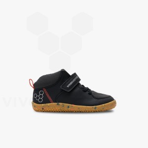 Kids' Vivobarefoot Primus Ludo Hi Shoes Obsidian | IL030IR