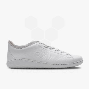 Men's Vivobarefoot Geo Court III Lifestyle Shoes White | IL316IR