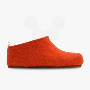 Men's Vivobarefoot MIM Felt Slippers Orange | IL280SZ