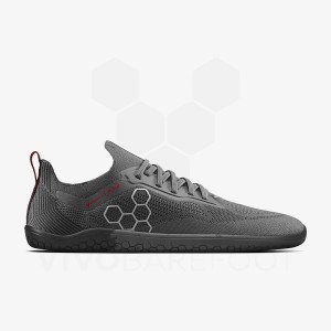 Men's Vivobarefoot Primus Lite Knit JJF Road Running Shoes Obsidian / Dark Grey | IL380WH