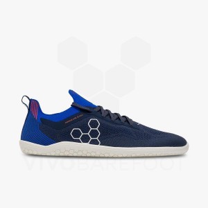 Men's Vivobarefoot Primus Lite Knit Road Running Shoes Navy | IL389NN