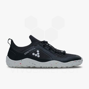 Men's Vivobarefoot Primus Trail Knit FG Hiking Shoes Obsidian / White | IL433VJ