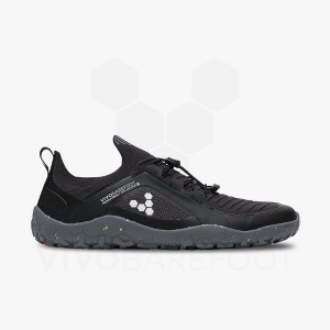 Men's Vivobarefoot Primus Trail Knit FG Hiking Shoes Obsidian / Grey | IL432WH