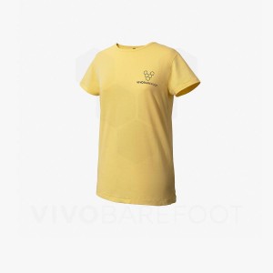 Men's Vivobarefoot Rapanui Sport T Shirts Yellow | IL274YF