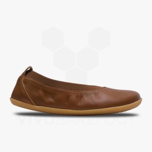 Women's Vivobarefoot Opanka Ballerina Lifestyle Shoes Brown | IL121VJ