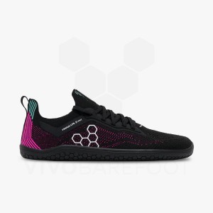 Women's Vivobarefoot Primus Lite Knit Road Running Shoes Obsidian / Pink | IL212IR