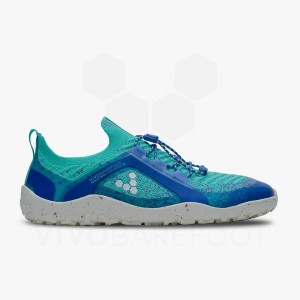 Women's Vivobarefoot Primus Trail Knit FG Hiking Shoes Blue / Green | IL258OB