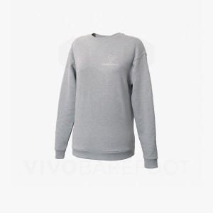 Women's Vivobarefoot Rapanui Sport Sweatshirt Grey | IL090AS